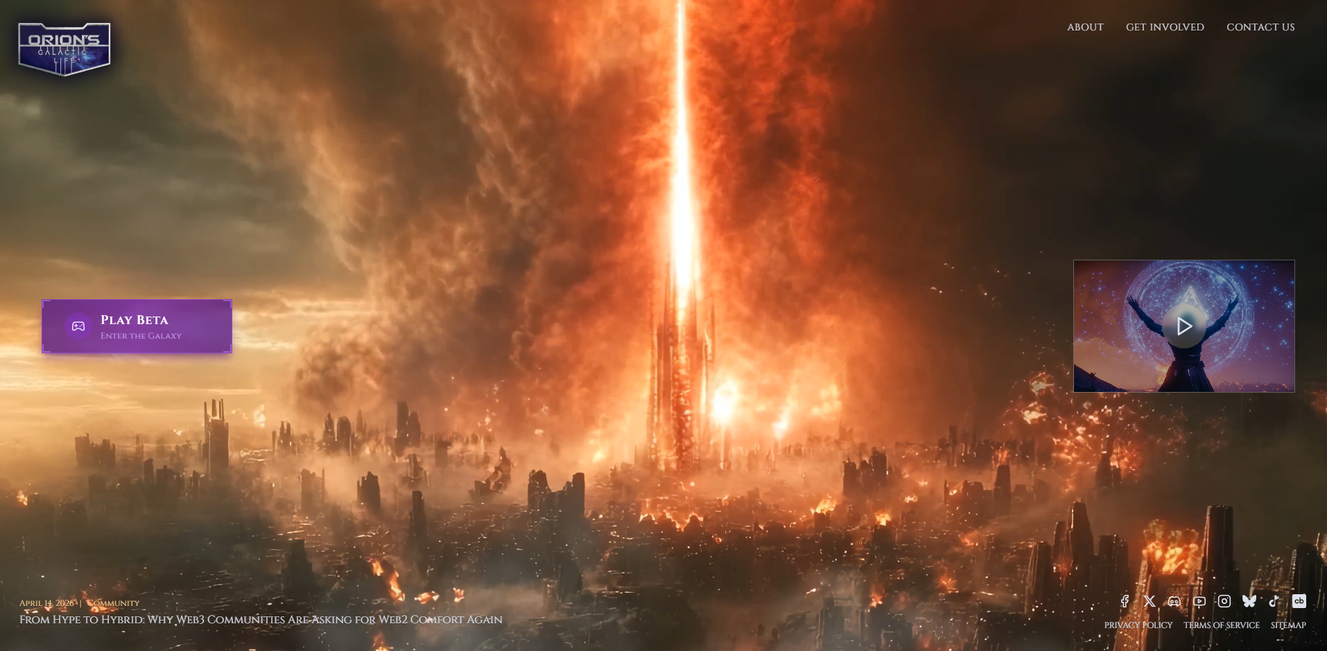 Cinematic key art of the burning capital